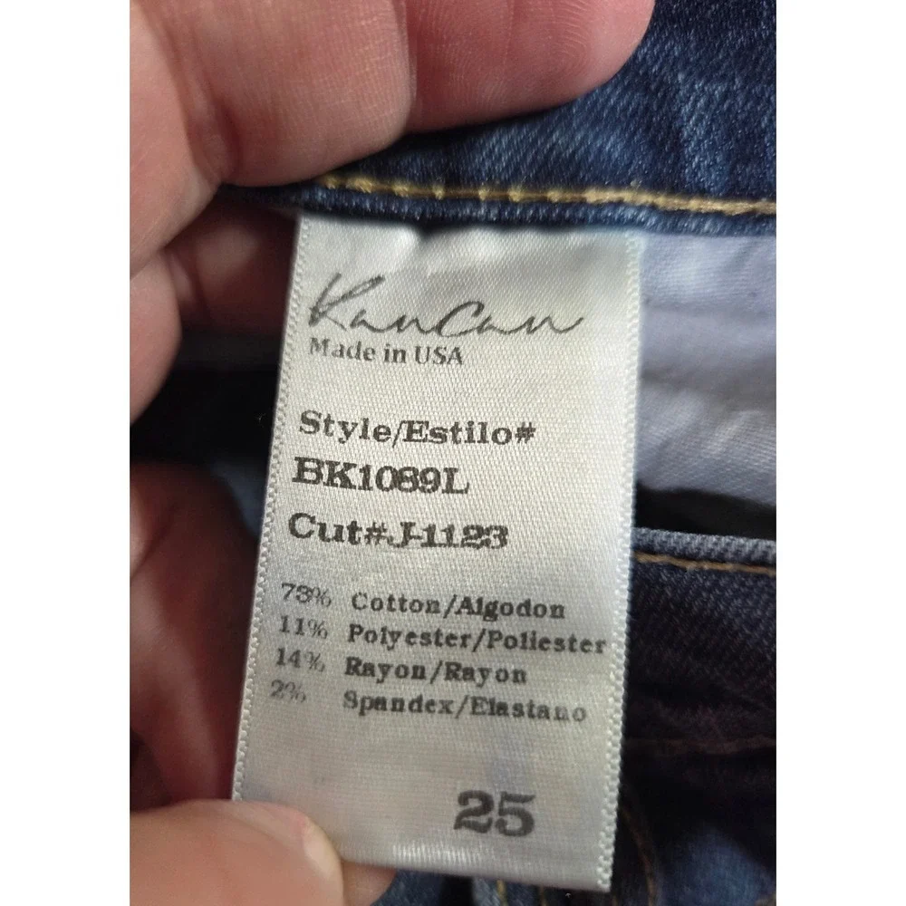 KanCan Women Blue Skinny Jeans Medium Wash Mid Rise BK1089L Size 25
